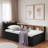 Multi-Functional Daybed With Storage Headboard, Wireless Charging, 2 Storage Drawers And Led Lights-1649672729