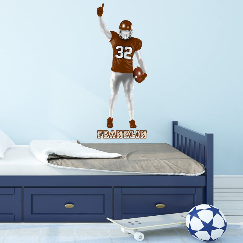 Adhésif décoratif footballeur, H 40 po x l 16 po, Oui, Brun