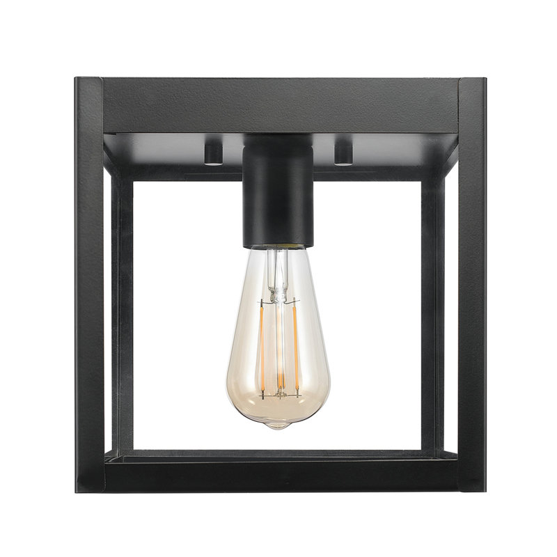 Ladontae Matte Black 1 - Bulb Outdoor Flush Mount