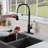Pull Down Single Handle Kitchen Faucet with Accessories-65322436