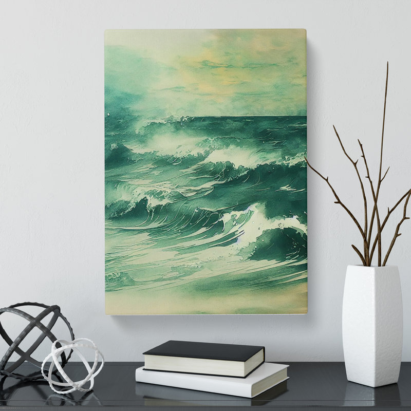 Seascape Ink Wash Vol.2 - Wrapped Canvas, 50cm H x 35cm W x 3cm D