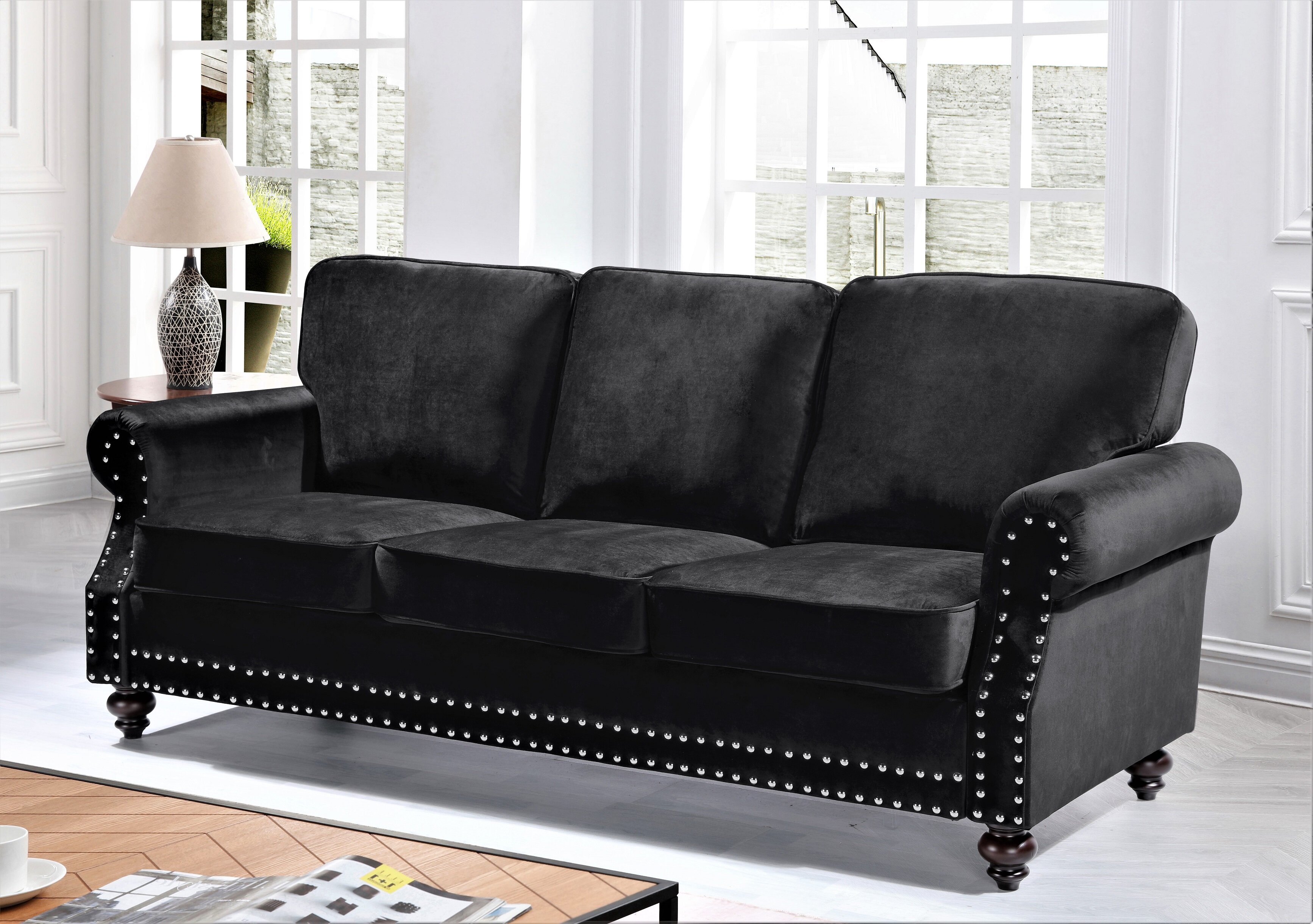 House Of Hampton® Fegan 85.04'' Upholstered Sofa & Reviews | Wayfair