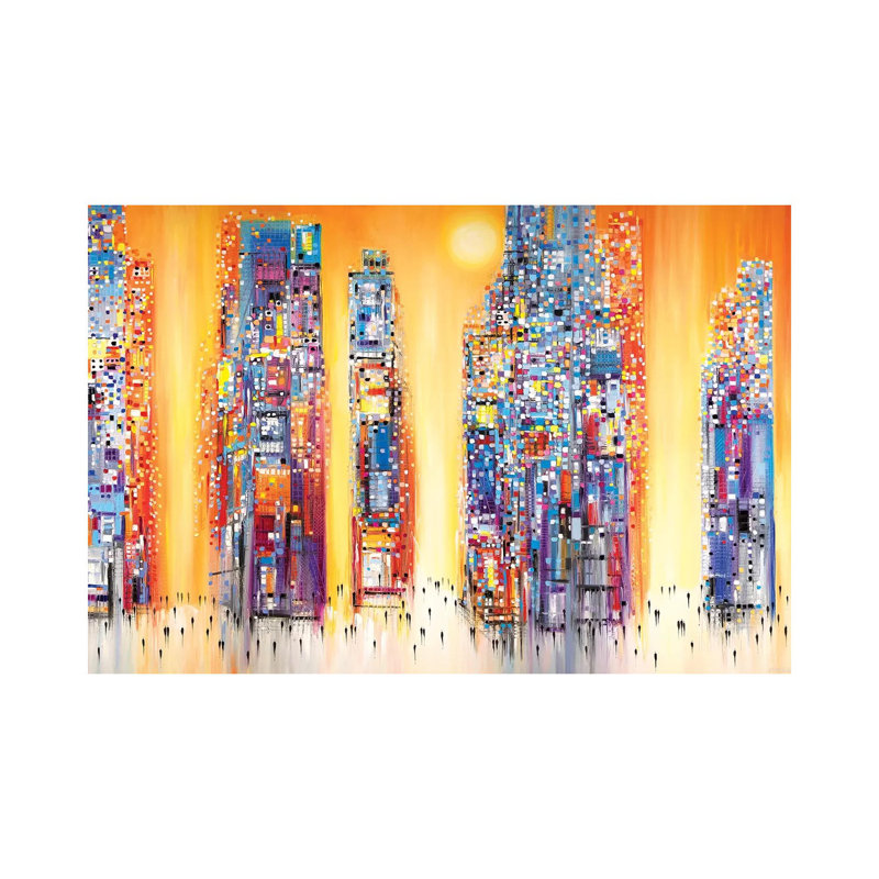 Sunset by Ekaterina Ermilkina - Painting on Canvas, Wrapped Canvas, 20.32 cm H x 30.48 cm W