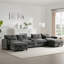 Canapé en U surdimensionné en chenille pour salon et appartement-476870328