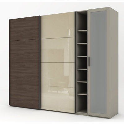 Blocco 3 Door Manufactured Wood Wardrobe