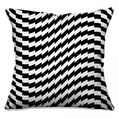 Coussins décoratifs noirs et blancs à illusion optique