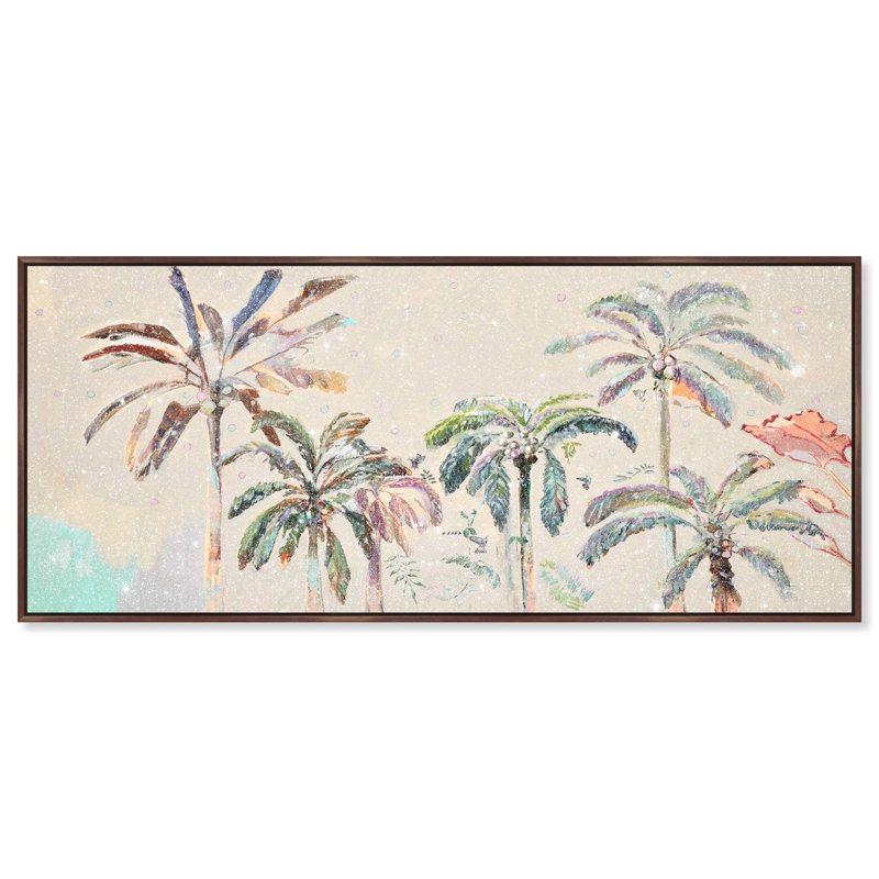 Oliver Gal Michaela Nessim - Inevitable Joy Noon Floral and Botanical - Diamond Dust Framed Canvas Art, Brown
