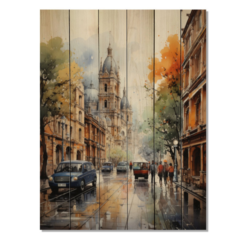 Mexico Zocalo Splendor Urban sur bois, H 40 po x l 30 po x P 0,78 po