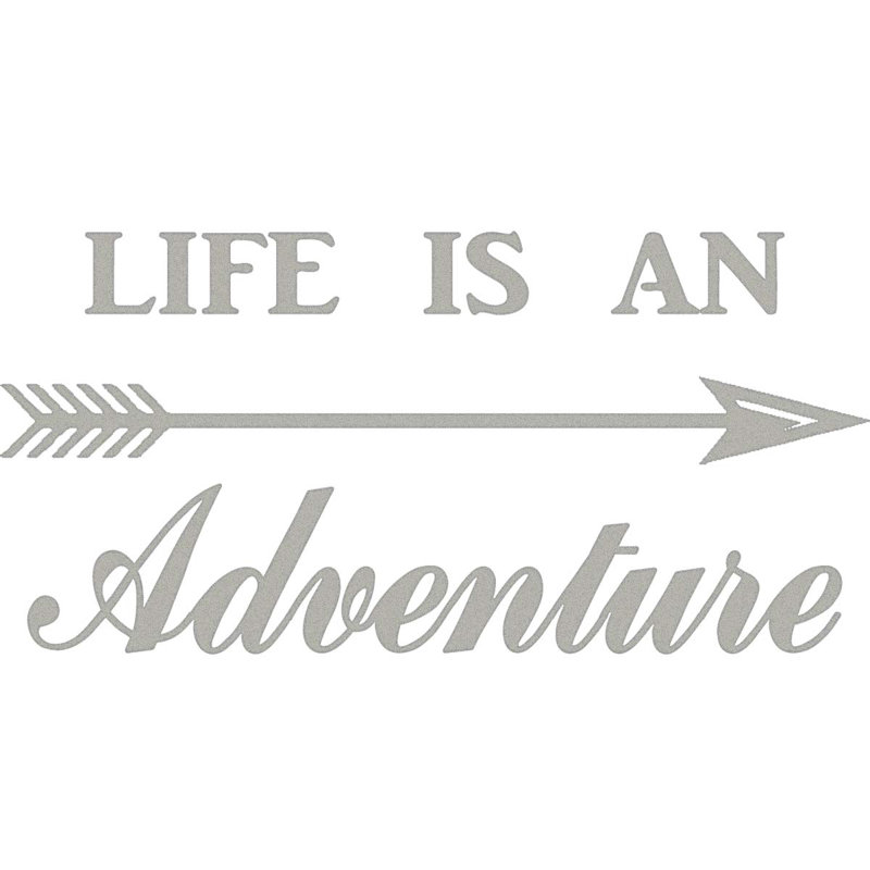 Décalcomanie murale « life is a adventurer adventurer », H 20 po x l 40 po, Argent