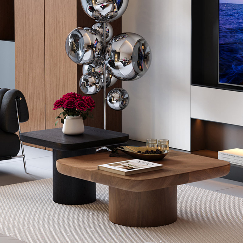 Table basse Mid-Century, H 14,2 po x L 35,4 po x l 35,4 po