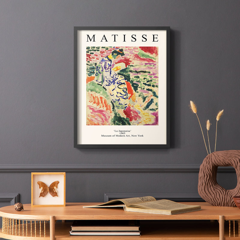 Matisse CCIII Framed Print - Solid Wood, 20" H x 16" W, Black