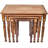 Mid 20th Century Hand-carved Floral-patterned & Inlaid Nesting Tables- Set Of 4