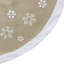 Jupe d'arbre de Noël brodée flocon de neige 48 po beige et blanc