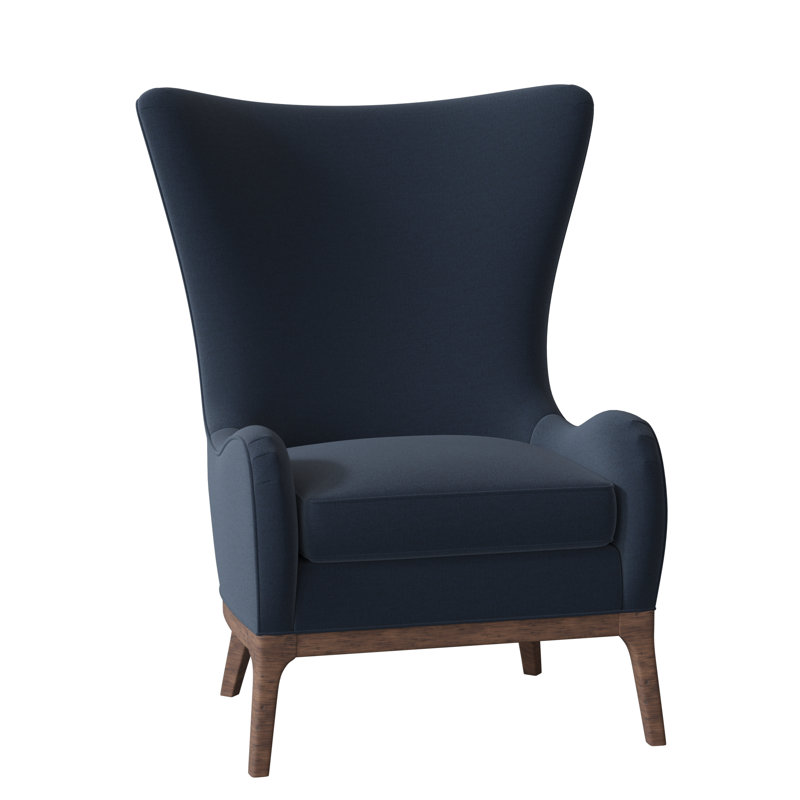 Casper Upholstered Wingback Chair, Hazelnut, Indigo (8789 90)