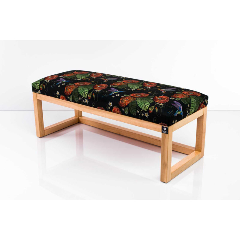 Velvet Upholstered Bench, 45cm H x 55cm W x 35cm D