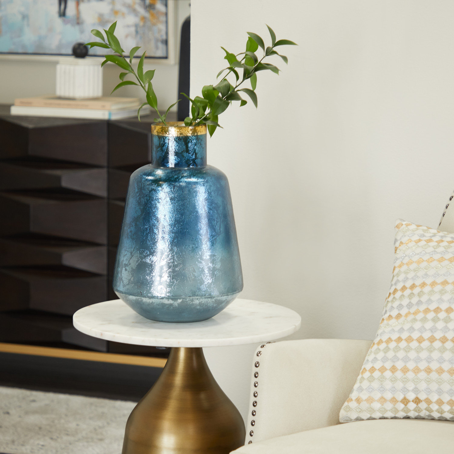Arduina Decorative Urns and Jars, Blue/Gold