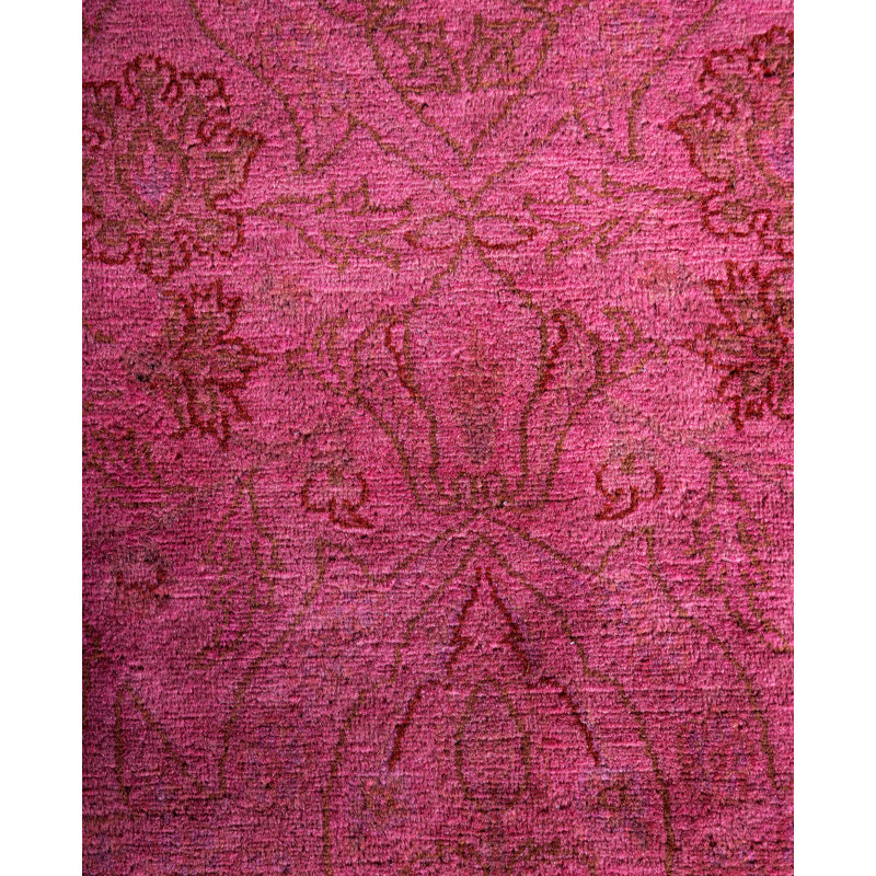 Overdyed Hand-Knotted Wool Modern-Contemporary Pink Area Rug 3' 1" x 5' 1"