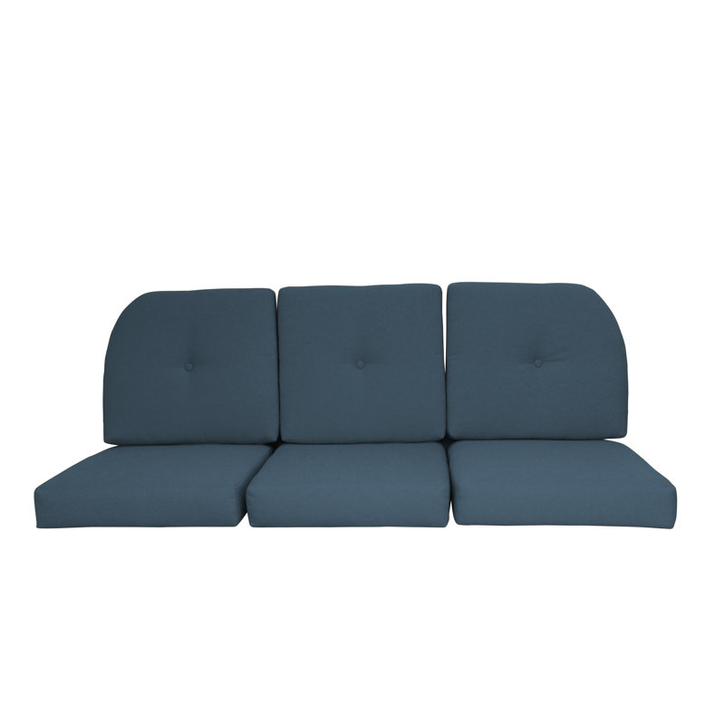 Sunbrella Outdoor 4'' Loveseat Seat / Back Cushion, Spectrum Indigo Sunbrella®