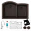 Évier de cuisine à double cuve encastrable 33 po x 22 po x 10 po avec robinet-69180433