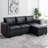 Rudis Modular Convertible L-Shaped Sectional Air Leather Sofa with Ottoman & Reversible Chaise,-95668653