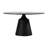 Crebessa 55" Round Modern Pedestal Dining Table with Stone Top and Black Metal Base