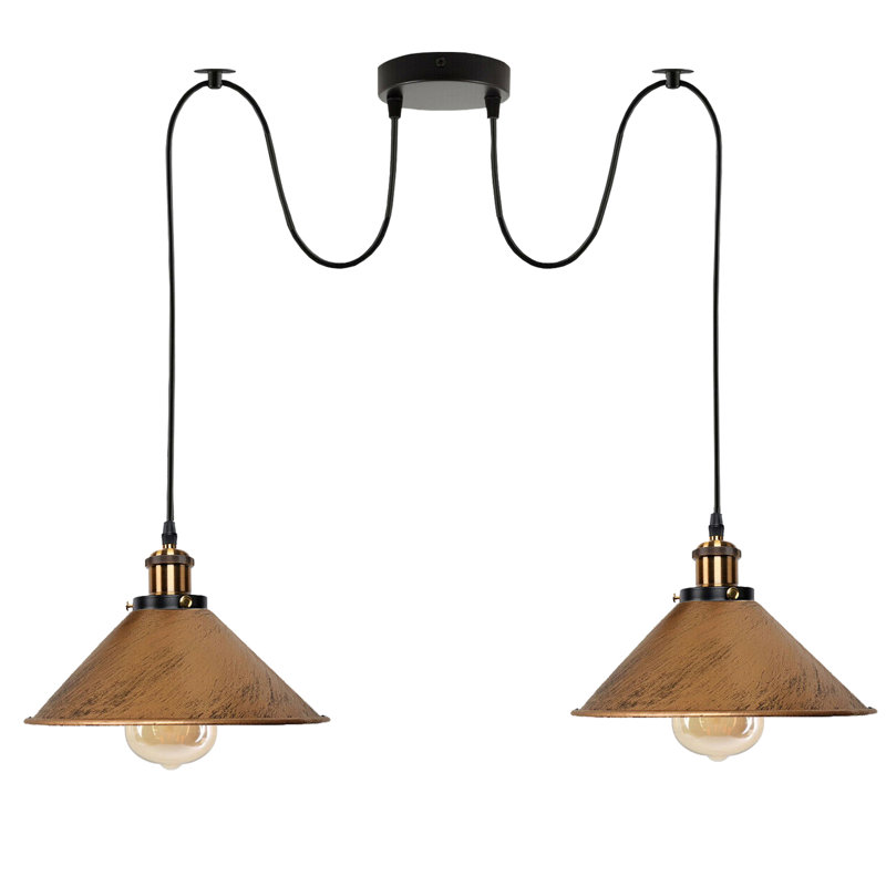Lofton 2 - Light Gold Cluster Pendant, Brushed Copper