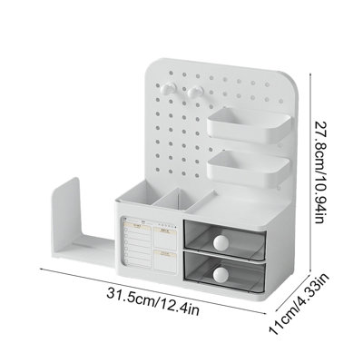 Desk Pegboard Organizer Box Effortless Storage Solution For Pen Books And Stationery Suitable For Office Dorm And Study Table