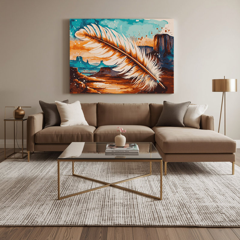 Art mural sur toile vert Southwestern, H 11 po x l 14 po