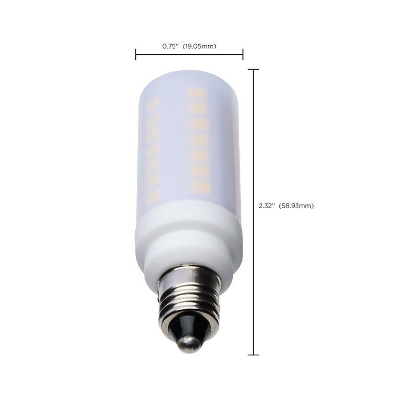 5 Watt T6 LED - Frost Finish - E11 Base - 120 Volt, 5000 Kelvins, 500 Lumens, White