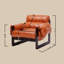 Fauteuils d'appoint en cuir avec des pieds de traîneau robustes-631352202