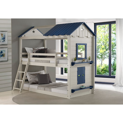 Schlueter Twin over Twin Solid Wood Standard Bunk Bed by Zoomie Kids by Zoomie Kids