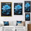 Bleu monochromes lotus rayonnants I - Lotus Wall Art Living Room-1089342386-1089342388