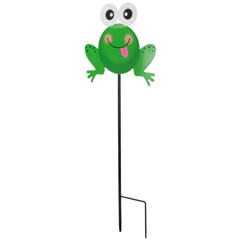 Piquet de jardin grenouille en métal