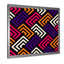 Orange orange, blanc et formes rectangulaires mauves - Impression sur toile-67465024-67464991