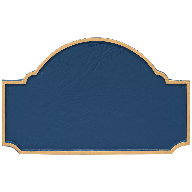 Plaque d’adresse murale sur 1 ligne fitzgerald, Bleu de mer / doré, Oui