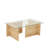 Modern Coffee Table, Sapphire Oak, 41.3 x 15.7 x 25.6 inches | 100% Tempered Glass Top & 100% Melamine Coated Particle Board Frame | Stylish Scandinavian Design for Living Room & Contemporary Spaces