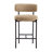 26.8'' Modern Bar Stools With Cuved Back, Upholstered Chenille Counter Height Bar Chairs With Metal Frame-123423190