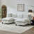 Beige Chenille-Two Ottomans