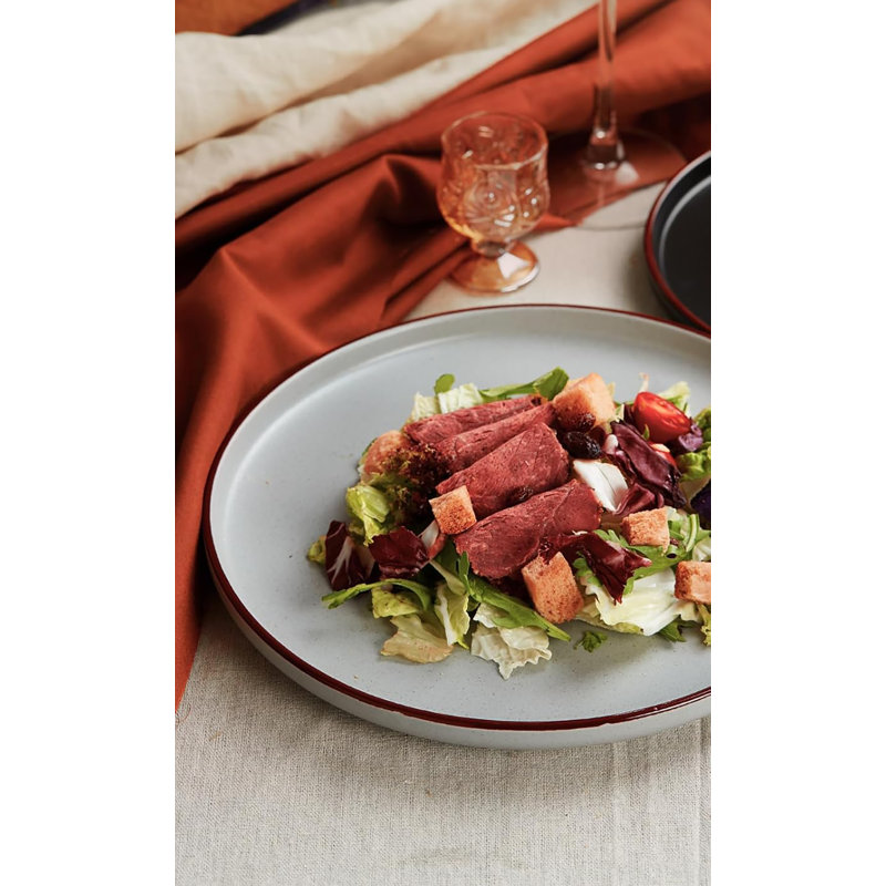 Multicolor Ceramic 12-Piece Dinnerware Set with Handcrafted Edges