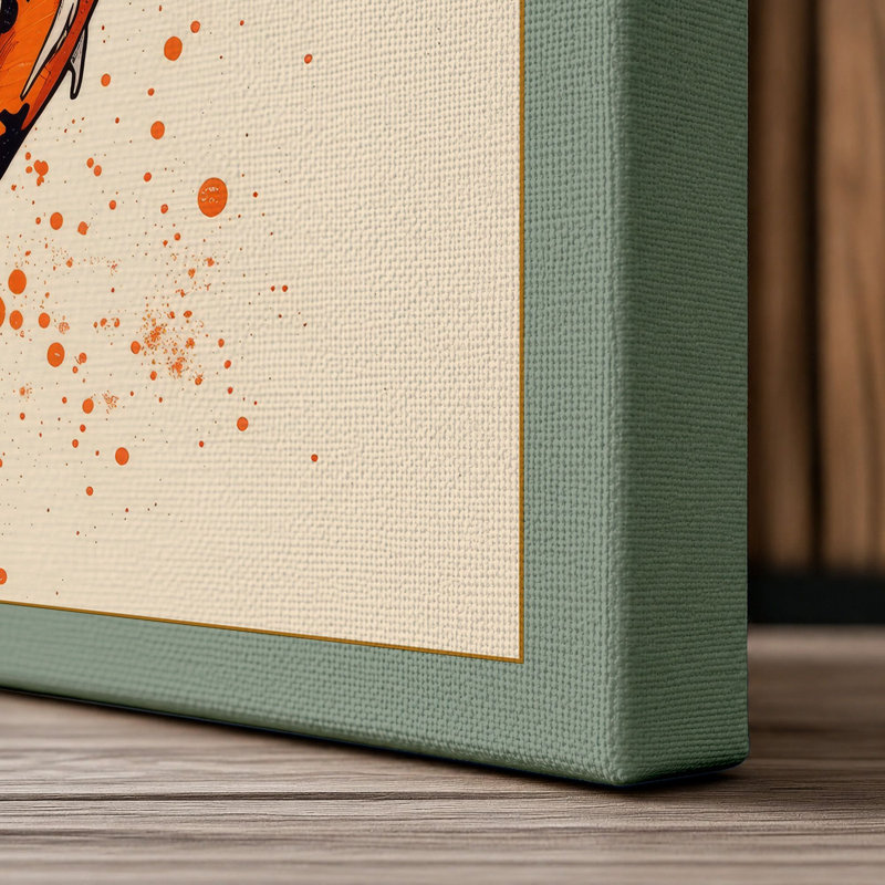 Koi in Motion Japandi - Wrapped Canvas, 24x16 - 61.0 x 40.6 cm, Sage Border