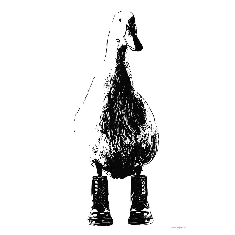 " Duck In Docs " by Kamdon Kreations Painting Print, 12" H x 18" W