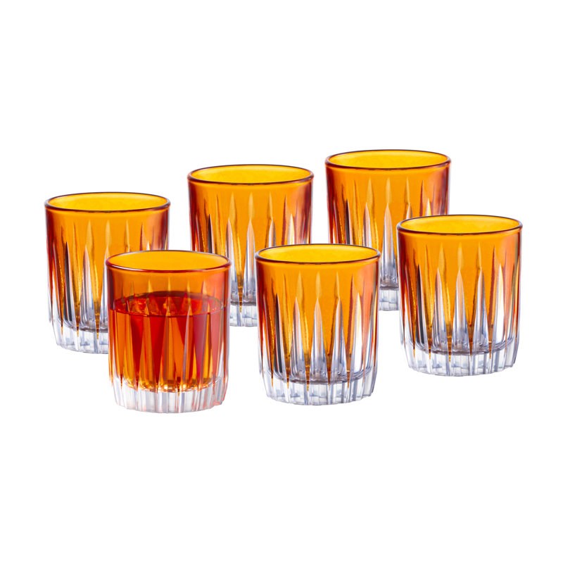 Colored Shot Glass - Blue (Cobalt)  Liquor Glasses - Set of 6 - 2.6 oz., Made in Europe, Amber