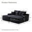 Très grand canapé-lit 69 po à dossier double désossé avec assise profonde, causeuse en velours côtelé moelleux 2 pièces, aucun assemblage requis, salon, rangement, tasse multifonctionnelle.-2031663972-2041746760