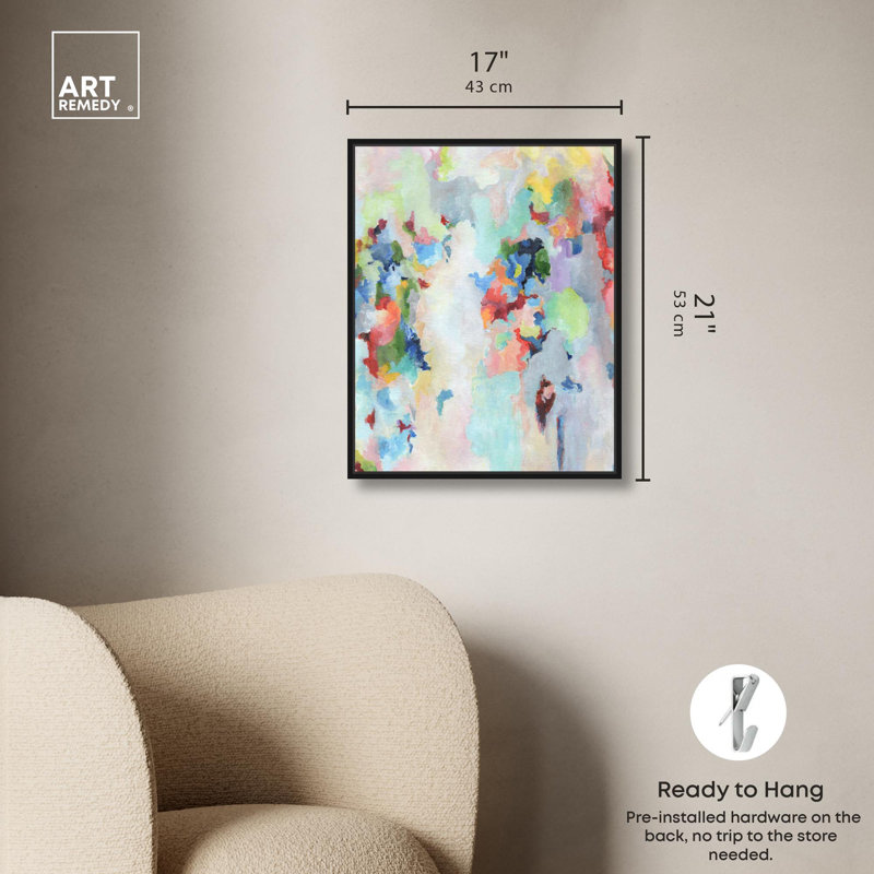 "Luminous Space", art floral par , H 21 po x l 17 po, Cadre flottant noir