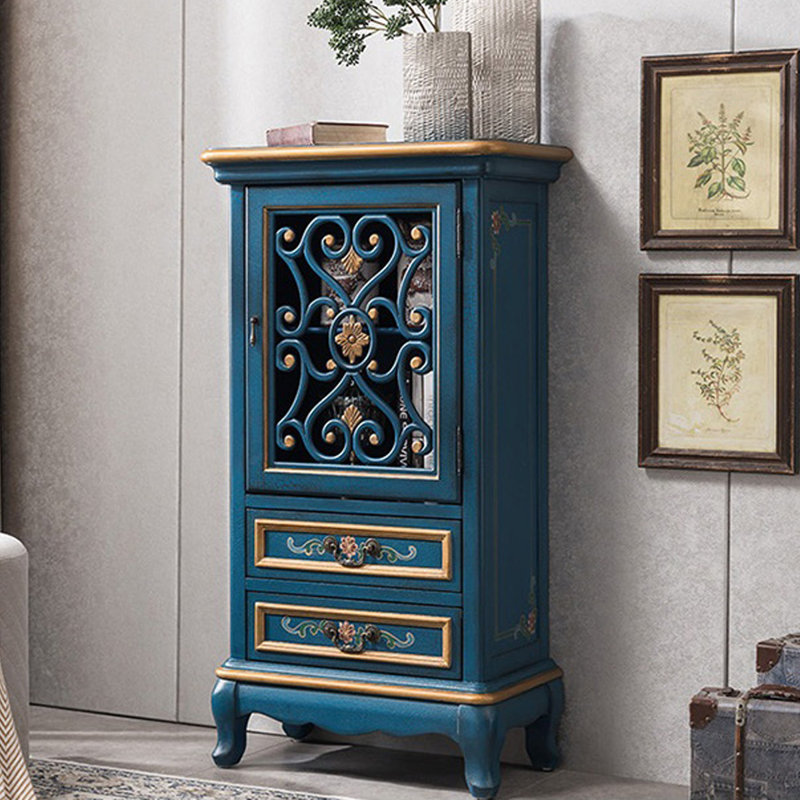 Blue Solid  Wood Display Cases