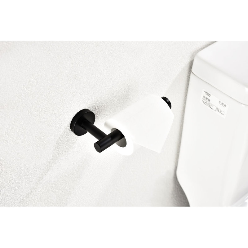 Distributeur de papier hygiénique 2 - Support de salle de bain mural en acier inoxydable noir mat Sus304 -
