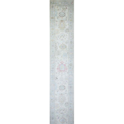 Oushak Collection, Transitional One-of-a-Kind Runner 2'9" X 19'11" Runner Wool Area Rug Blue