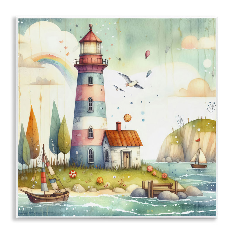  Art mural de paysage de phare par LSR Design Studio
