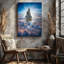 Toile, "Un majestueux château se lève au-dessus d'une mer de nuages"-262913311