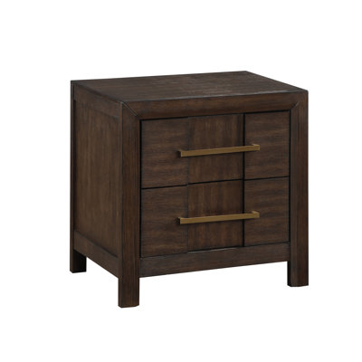 Table de chevet 2 tiroirs en noyer